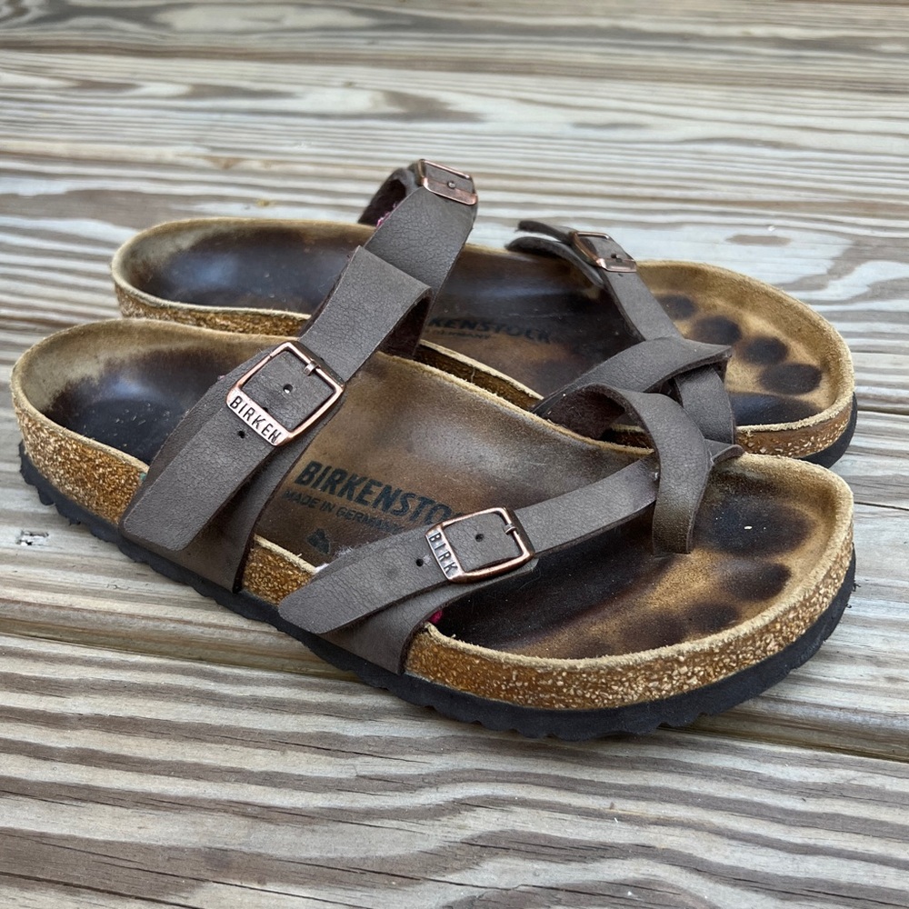 Birkenstock Mayari Mocha Birko-Flor Women's Sandals Size 38 US 7 Mocha Brown - Picture 3 of 9